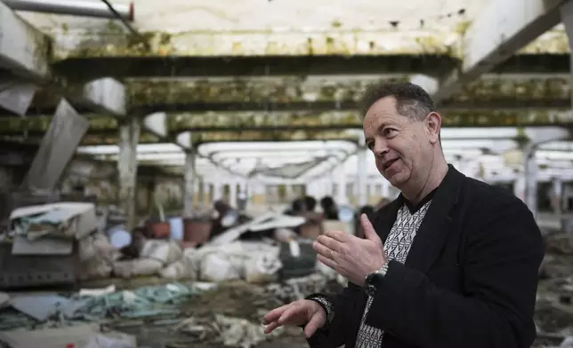 Daniel Low-Beer, whose family used to own a factory where Oskar Schindler saved some 1200 Jews during the WWII, talks to The Associated Press at the Museum of Survivors in Brnenec, Czech Republic, Saturday, May 10, 2025. (AP Photo/Petr David Josek)