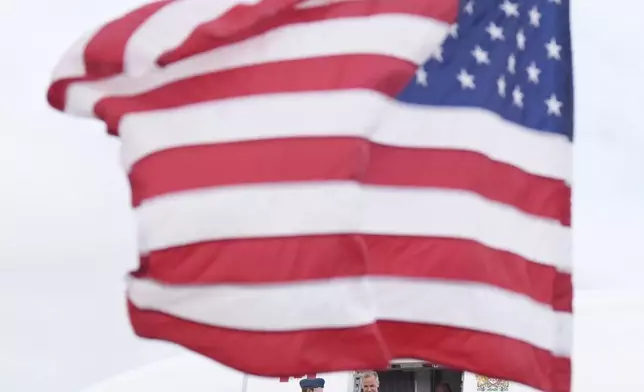 Canada's Prime Minister Mark Carney disembarks a government plane Monday May 5, 2025, as he arrives in Washington, to meet with President Donald Trump. (Adrian Wyld/The Canadian Press via AP)