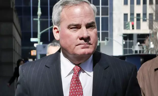 FILE - Former Connecticut Gov. John Rowland leaves federal appeals court in New York on March 16, 2016. (AP Photo/Bebeto Matthews, File)