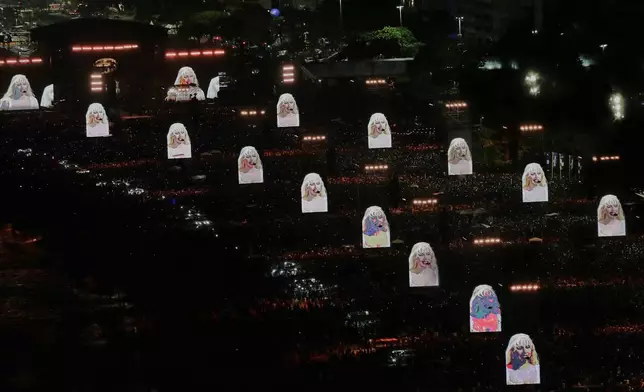 Fans pack the shore of Copacabana beach to watch Lady Gaga's free concert in Rio de Janeiro, Saturday, May 3, 2025. (AP Photo/Bruna Prado)