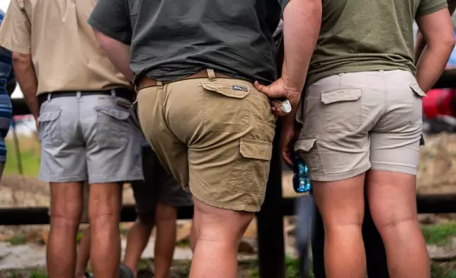 Farmers visit the Nampo agricultural fair, one of the largest in the southern hemisphere, near Bothaville, South Africa, May 15, 2025. (AP Photo/Jerome Delay)