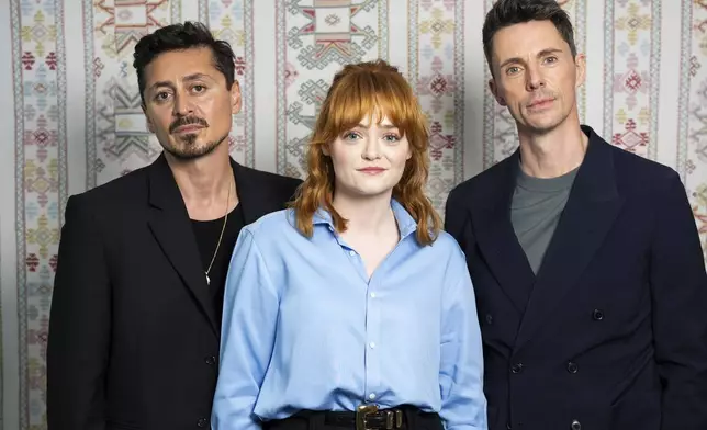 Alexej Manvelov, from left, Leah Byrne and Matthew Goode pose for portrait photographs to promote the television series "Dept. Q" on Tuesday, May 27, 2025, in London. (Photo by Scott A Garfitt/Invision/AP)