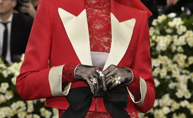 Amelia Gray attends The Metropolitan Museum of Art's Costume Institute benefit gala celebrating the opening of the "Superfine: Tailoring Black Style" exhibition on Monday, May 5, 2025, in New York. (Photo by Evan Agostini/Invision/AP)