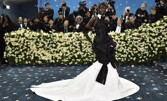 Anok Yai attends The Metropolitan Museum of Art's Costume Institute benefit gala celebrating the opening of the "Superfine: Tailoring Black Style" exhibition on Monday, May 5, 2025, in New York. (Photo by Evan Agostini/Invision/AP)