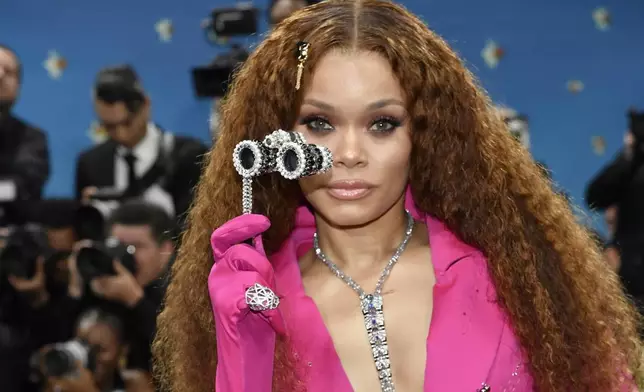 Andra Day attends The Metropolitan Museum of Art's Costume Institute benefit gala celebrating the opening of the "Superfine: Tailoring Black Style" exhibition on Monday, May 5, 2025, in New York. (Photo by Evan Agostini/Invision/AP)