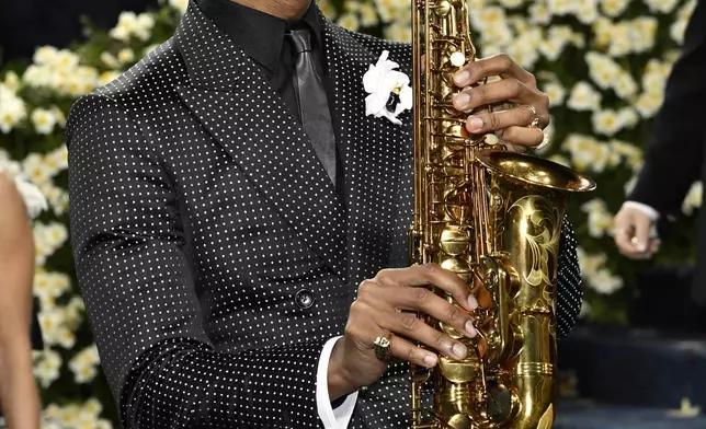 Jon Batiste attends The Metropolitan Museum of Art's Costume Institute benefit gala celebrating the opening of the "Superfine: Tailoring Black Style" exhibition on Monday, May 5, 2025, in New York. (Photo by Evan Agostini/Invision/AP)