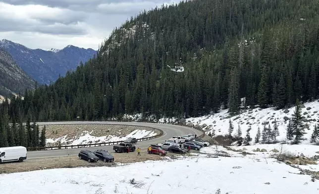 The Okanogan County Search and Rescue team responds to a climbing accident in the North Cascades mountains in Washington on Sunday, May 11, 2025. (Okanogan County Sheriff's Office via AP)