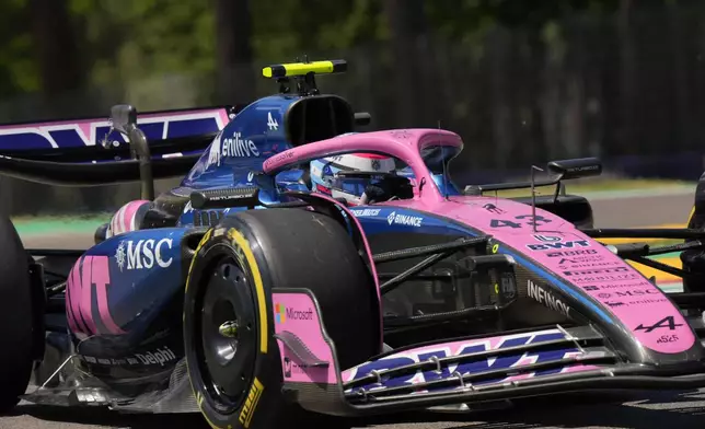 Alpine driver Franco Colapinto of Argentina steers his car during the first free practice at the Enzo and Dino Ferrari racetrack, ahead the Italy's Emilia Romagna Formula One Grand Prix, in Imola, Italy, Friday, May 16, 2025. (AP Photo/Luca Bruno)