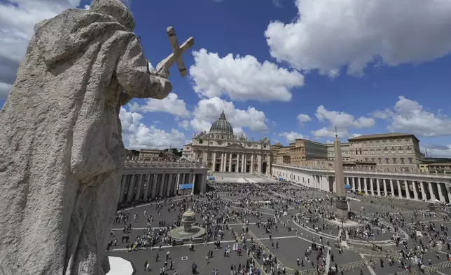 A view of St. Peter's Square during the conclave to elect a successor of late Pope Francis, at the Vatican, Thursday, May 8, 2025. (AP Photo/Antonio Calanni)