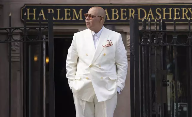 Entrepreneur and co-owner of Harlem Haberdashery, Guy Wood, poses for a portrait on Thursday, May 1, 2025, in New York. (AP Photo/Gary Gerard Hamilton)