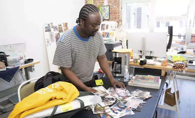 Fashion designer/founder of Agbobly, Jacques Agbobly, poses for a portrait on Thursday, May 1, 2025, in New York. (AP Photo/Gary Gerard Hamilton)