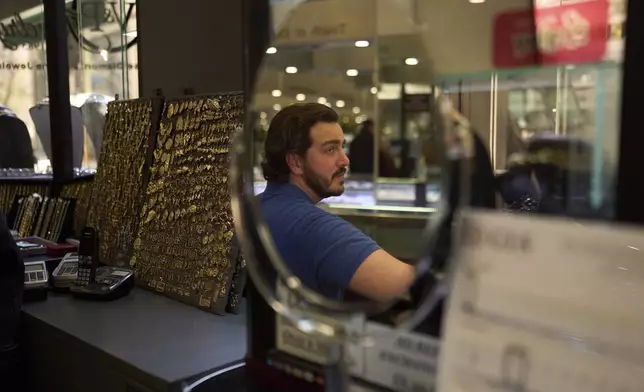 Puzant Berberian, whose family founded V&amp;P Jewelry, sits for a photo at his shop in the St. Vincent Jewelry Center in Los Angeles, Wednesday, April 30, 2025. (AP Photo/Jae C. Hong)