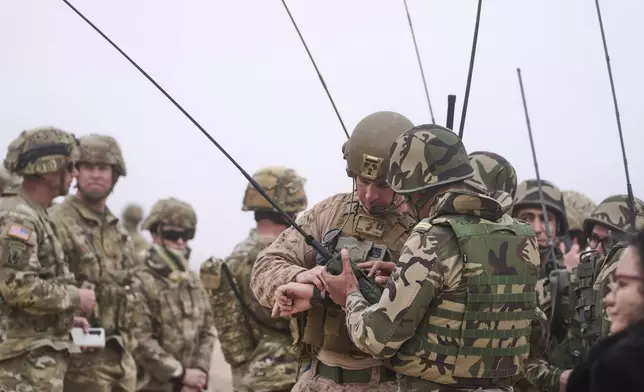 U.S and Morocco military forces take part in the 21st edition of the African Lion military exercise, in Tantan, south of Agadir, Morocco, Friday, May 23, 2025. (AP Photo/Mosa'ab Elshamy)
