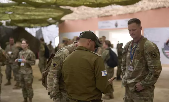 Members of the Israeli and U.S military take part in the 21st edition of the African Lion military exercise, in Tantan, south of Agadir, Morocco, Friday, May 23, 2025. (AP Photo/Mosa'ab Elshamy)