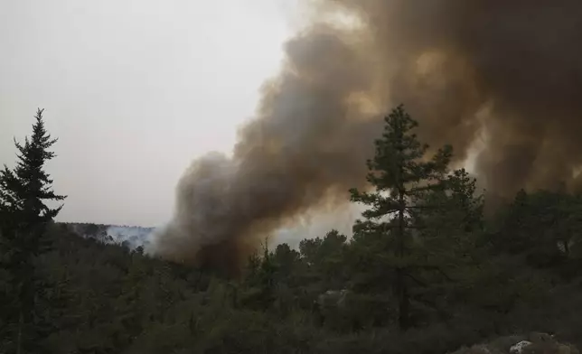 A forest fire burns near Jerusalem, Wednesday, April 30, 2025. (AP Photo/Mahmoud Illean)