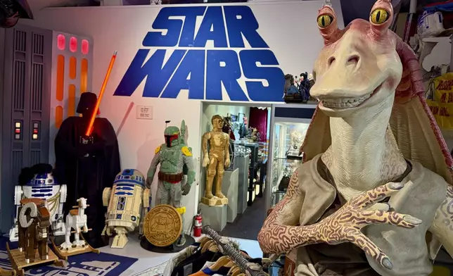 A collection of “Star Wars” memorabilia is displayed at Rancho Obi-Wan, a nonprofit museum in Petaluma, Calif., on Thursday, May 1, 2025. (AP Photo/Haven Daley)