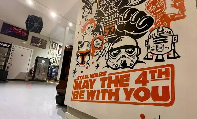 A collection of “Star Wars” memorabilia is displayed at Rancho Obi-Wan, a nonprofit museum in Petaluma, Calif., on Thursday, May 1, 2025. (AP Photo/Haven Daley)
