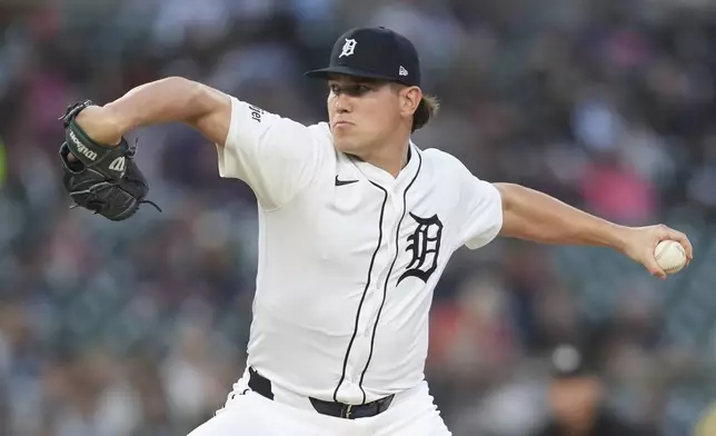 Detroit Tigers pitcher Tyler Holton throws against the Boston Red Sox in the seventh inning during a baseball game, Wednesday, May 14, 2025, in Detroit. (AP Photo/Paul Sancya)
