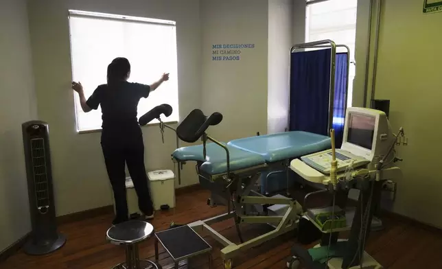 A health worker gives a tour of the MSI Foundation, an organization that offers information and help to women seeking abortions, in Mexico City, Thursday, May 8, 2025. (AP Photo/Marco Ugarte)