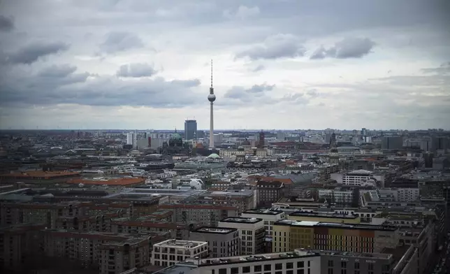 FILE - A view of the Berlin TV Tower, in the center of Berlin, March 24, 2023. (AP Photo/Markus Schreiber, File)