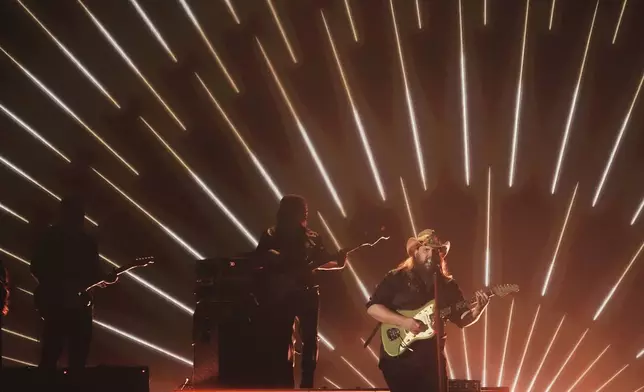 Chris Stapleton performs "Blue Ain't Your Color" during the 60th annual Academy of Country Music Awards on Thursday, May 8, 2025, in Frisco, Texas. (AP Photo/Chris Pizzello)