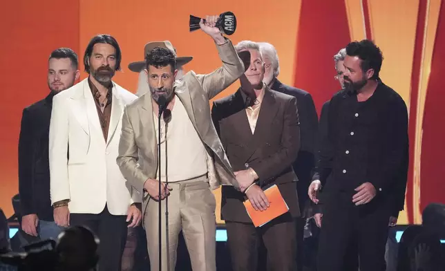 Old Dominion accept the award for group of the year during the 60th annual Academy of Country Music Awards on Thursday, May 8, 2025, in Frisco, Texas. (AP Photo/Chris Pizzello)