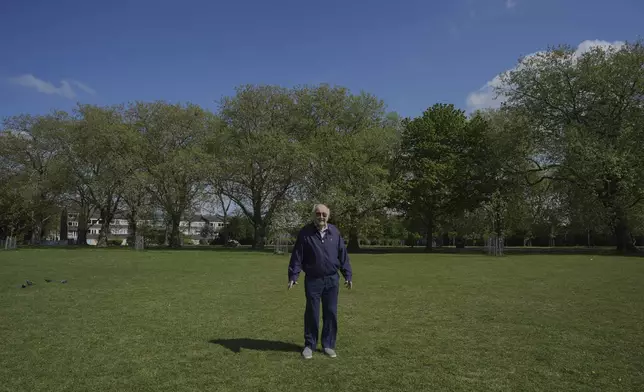 A general view of Victoria Park, in London, Thursday, April 24, 2025. (AP Photo/Kin Cheung)
