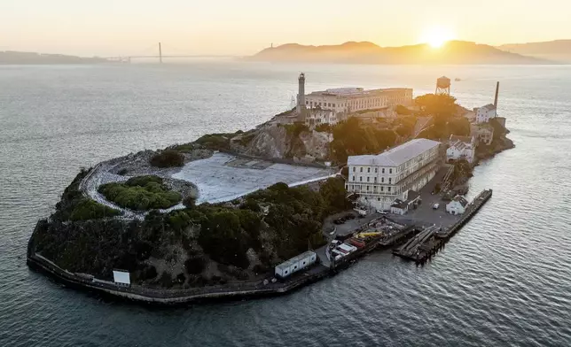 Alcatraz Island is pictured on Sunday, May 4, 2025, in the San Francisco Bay, Calif. (AP Photo/Noah Berger)