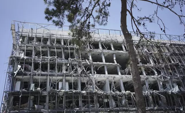 Damage to the Weizmann Institute of Science from an Iranian missile strike in Rehovot, Thursday, June 19, 2025. (AP Photo/Maya Alleruzzo)