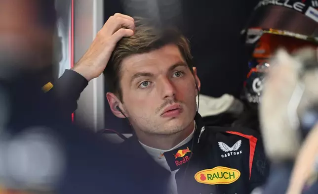 Red Bull driver Max Verstappen of the Netherlands makes a pit stop during the second free practice at the Red Bull Ring racetrack, ahead of the Austrian Formula One Grand Prix in Spielberg, Austria, Friday, June 27, 2025. (AP Photo/Denes Erdos)