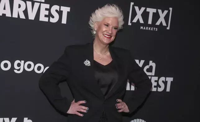 FILE - Chef Anne Burrell attends City Harvest Presents The 2025 Gala: Carnaval, on April 22, 2025, in New York. (Photo by Andy Kropa/Invision/AP, File)