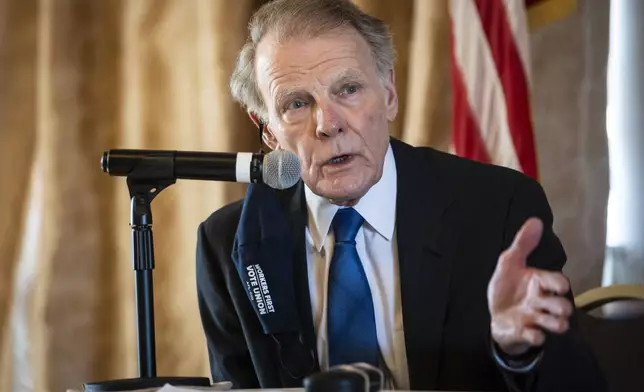 FILE - Illinois' former Speaker of the House Michael Madigan speaks during a committee hearing Thursday, Feb. 25, 2021, in Chicago. (Ashlee Rezin Garcia/Chicago Sun-Times via AP, File)