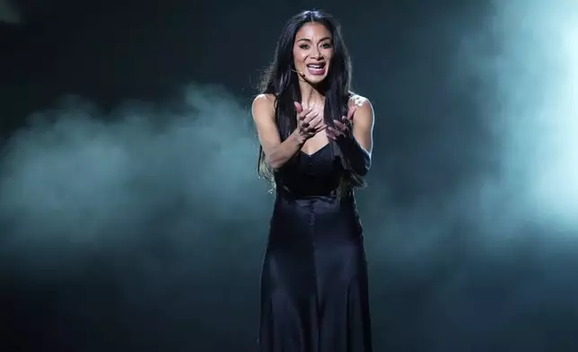 Nicole Scherzinger performs "As If We Never Said Goodbye" during the 78th Tony Awards on Sunday, June 8, 2025, at Radio City Music Hall in New York. (Photo by Charles Sykes/Invision/AP)