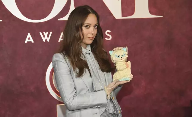 Laufey arrives at the 78th Tony Awards on Sunday, June 8, 2025, at Radio City Music Hall in New York. (Photo by Evan Agostini/Invision/AP)