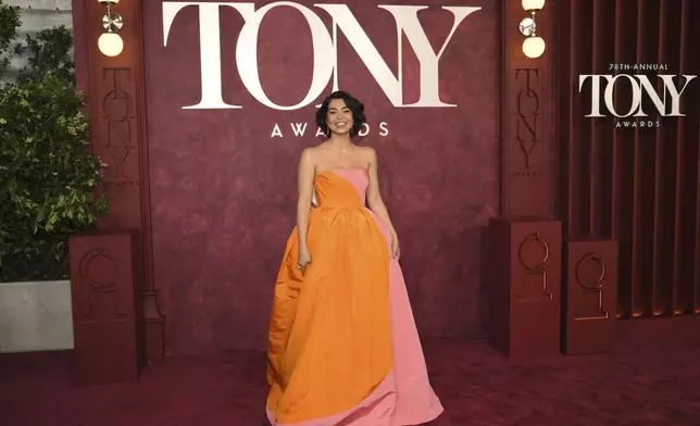 Auliʻi Cravalho arrives at the 78th Tony Awards on Sunday, June 8, 2025, at Radio City Music Hall in New York. (Photo by Evan Agostini/Invision/AP)