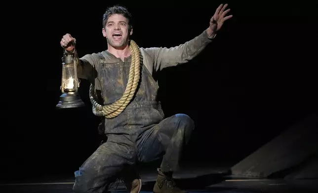 Jeremy Jordan performs a medley from "Floyd Collins" during the 78th Tony Awards on Sunday, June 8, 2025, at Radio City Music Hall in New York. (Photo by Charles Sykes/Invision/AP)