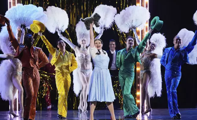 Megan Hilty, center, performs 'For the Gaze" during the 78th Tony Awards on Sunday, June 8, 2025, at Radio City Music Hall in New York. (Photo by Charles Sykes/Invision/AP)