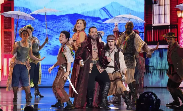 The company of "Pirates! The Penzance Musical" performs during the 78th Tony Awards on Sunday, June 8, 2025, at Radio City Music Hall in New York. (Photo by Charles Sykes/Invision/AP)