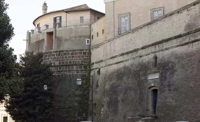 FILE - AN exterior view of the offices of the Vatican bank IOR in Vatican City, Jan. 28, 2014. (AP Photo/Domenico Stinellis, File)