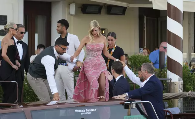 Ivanka Trump leaves a hotel ahead of the anticipated wedding celebrations of Jeff Bezos and Lauren Sanchez, in Venice, Italy, Friday, June 27, 2025. (AP Photo/Antonio Calanni)