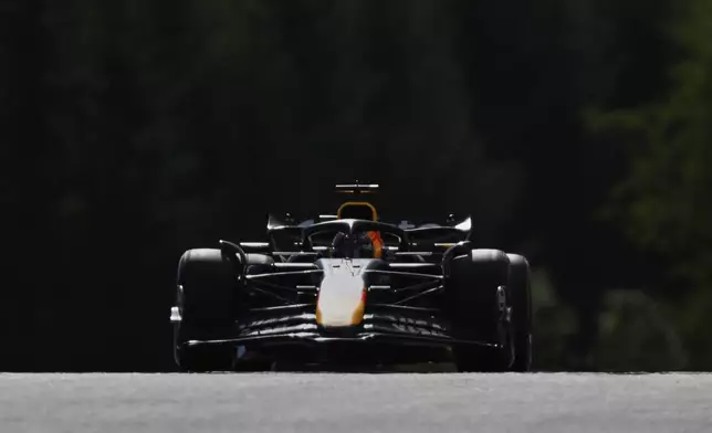 Red Bull driver Max Verstappen of the Netherlands in action during the qualifying at the Red Bull Ring racetrack, ahead of the Austrian Formula One Grand Prix in Spielberg, Austria, Saturday, June 28, 2025. (AP Photo/Denes Erdos)