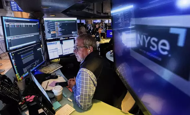 Trader Richard Cohen works on the floor of the New York Stock Exchange, Monday, June 9, 2025. (AP Photo/Richard Drew)