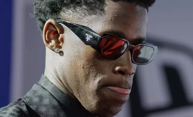 VJ Edgecombe arrives for the first round of the NBA basketball draft, Wednesday, June 25, 2025, in New York. (AP Photo/Adam Hunger)