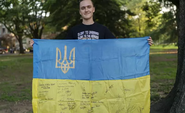 Vladyslav Plyaka poses for a photo at Capitol Hill neighborhood in Washington, Monday, June 2, 2025. (AP Photo/Jose Luis Magana)
