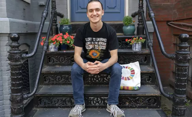 Vladyslav Plyaka poses for a photo at Capitol Hill neighborhood in Washington, Monday, June 2, 2025. (AP Photo/Jose Luis Magana)