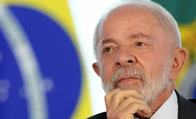 FILE - Brazil's President Luiz Inacio Lula da Silva attends a decree-signing ceremony marking Environment Day at the Planalto Palace in Brasilia, Brazil, June 3, 2025. (AP Photo/Eraldo Peres, File)