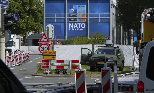 Security ahead of the NATO summit in The Hague, Netherlands, Wednesday, June 18, 2025. (AP Photo/Peter Dejong)