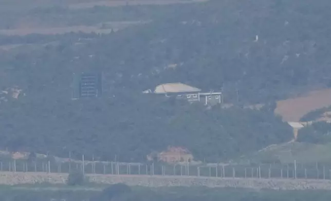 A North Korean loudspeaker is seen from the unification observatory in Paju, South Korea, near the border with North Korea, Thursday, June 12, 2025. (AP Photo/Ahn Young-joon)
