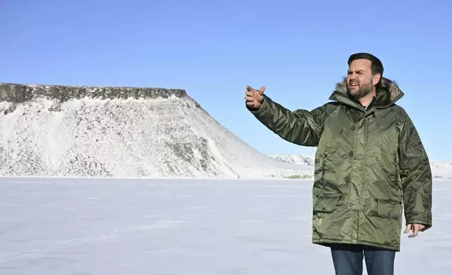 FILE - Vice President JD Vance tours Pituffik Space Base, in Greenland, March 28, 2025. (Jim Watson/AP Photo, File)