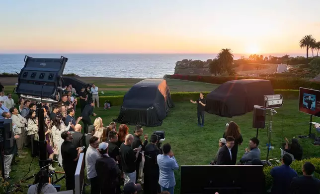 Faraday Future founder and Global Co-CEO YT Jia speaks to guests at the unveiling of the much anticipated FX Super One, the world’s first FF Super EAI F.A.C.E. (Front AI Communication Ecosystem) System, and the FF EAI Embodied Intelligence AI Agent 6x4 Architecture during the FX Super One private preview event.